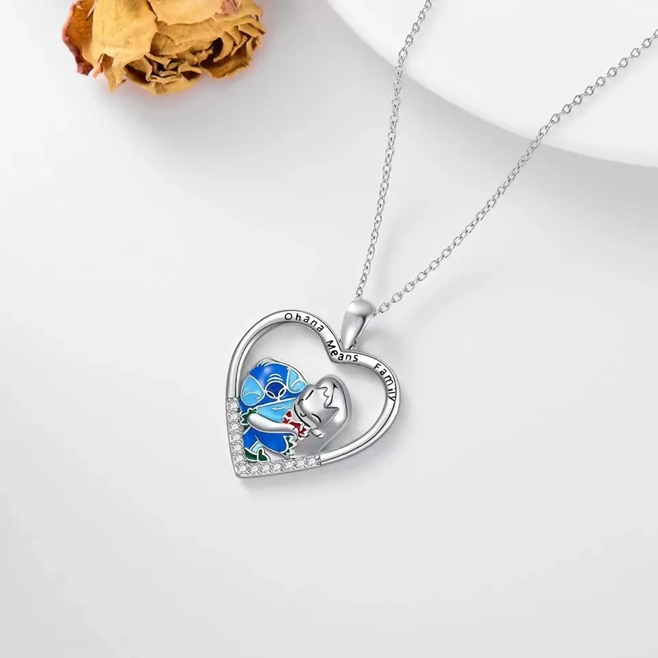 

Kawai Disney Cartoon Friendship Necklace Anime Stitch Fashion Versatile Pendant Decoration Gift for Best Friends Jewelry Gift