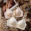 High-quality Traceless Comfortable Women's Underwear Solid Color Jelly Strips Without Steel Rings Gathered Together Women's Bra