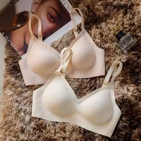 High-quality Traceless Comfortable Women's Underwear Solid Color Jelly Strips Without Steel Rings Gathered Together Women's Bra