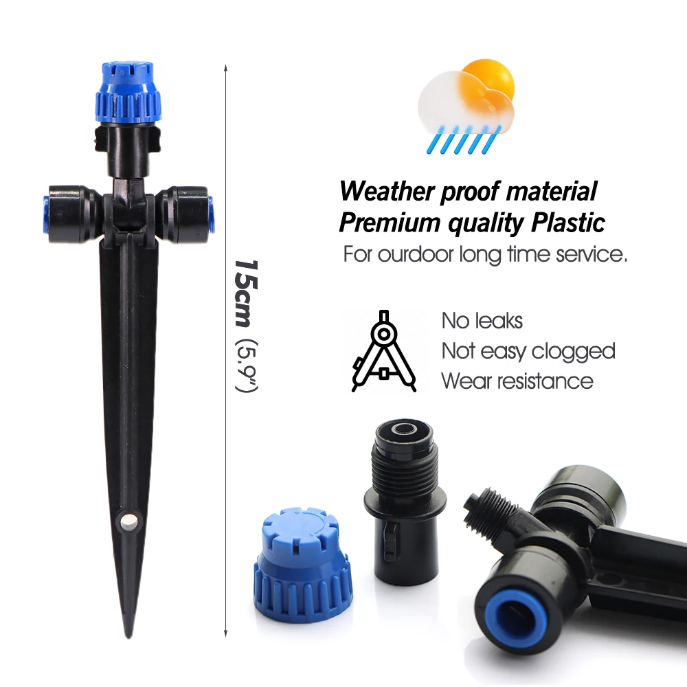 8-holes Drippers with Stake 180&deg; Bend Adjustable Sprinklers Quick Insert Slip Lock Sprayer Garden Irrigation Watering Supplies garden sprinkler irrigation sprinklers drip irrigation sprinklers garden dripper drip irrigation stakes