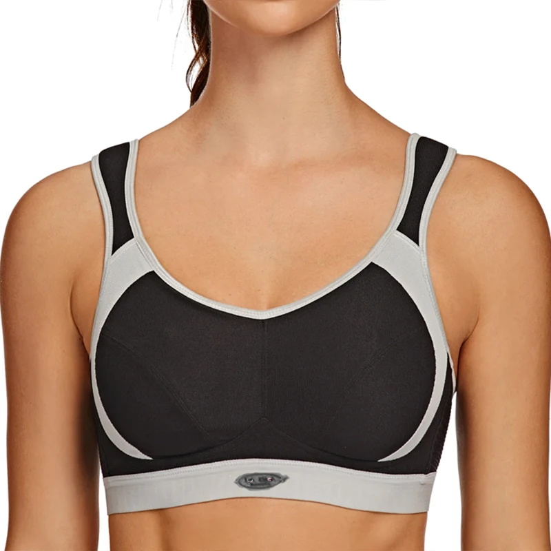 

Womens Bounce Control Sports Bra Comfortable Moisture-wicking Full Coverage Non-Padded Wirefree Underwear 34 36 38 40 42 44C D F