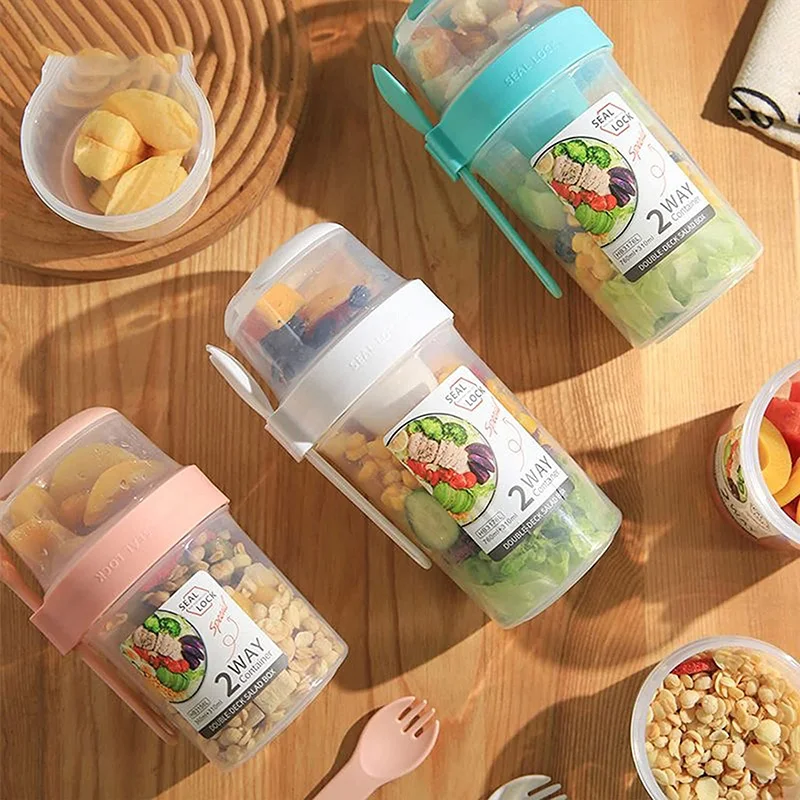 Breakfast On The Go Cups Cereal And Milk Container Airtight Food Storage  Box Sealed Transparent Crisper Cup-type Food Storage