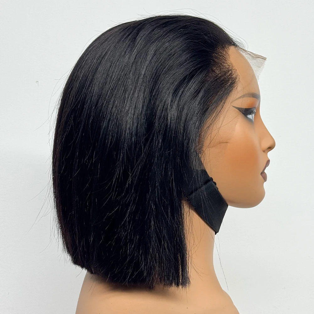Real HD Lace 13x4 Lace Front Short Bob Wig Straight M Hair Line Invisible Lace Frontal Wigs Human Hair 10inches For Black Women