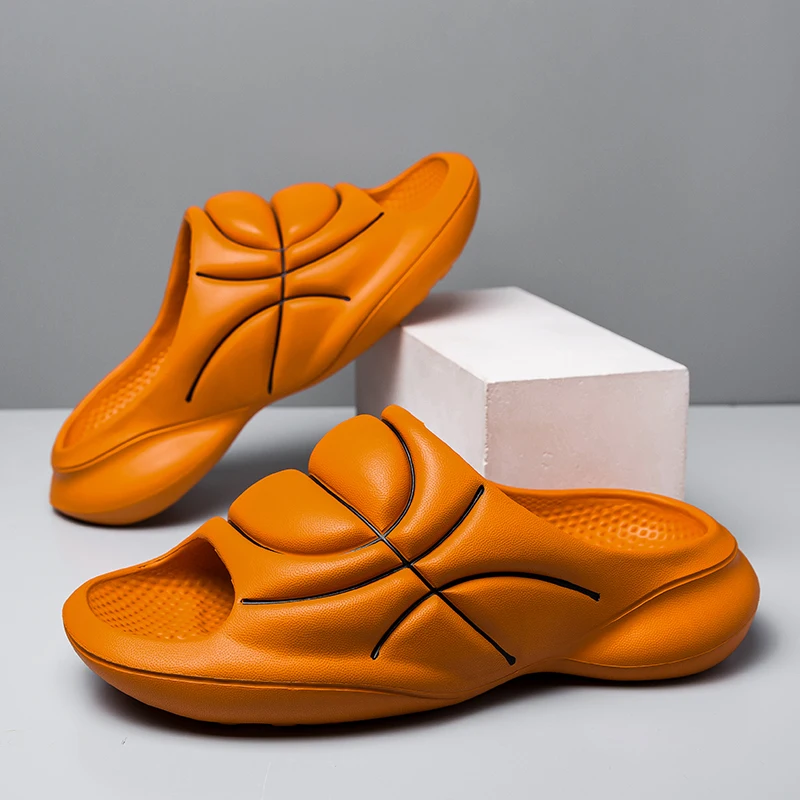 

Basketball Style Men Women Slippers Outdoor Sandals Beach Men Sprot Shoes Thick Soft Sole Slides Men's Home Slippers Size 36-47
