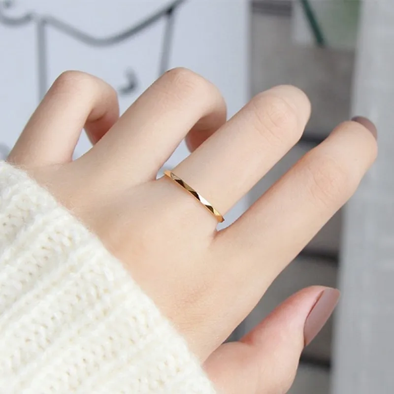 Stackable Rings Fashion Ring Stainless Steel Rings Finger Rings Metal Rings 1mm Thin for Women Size 3-10