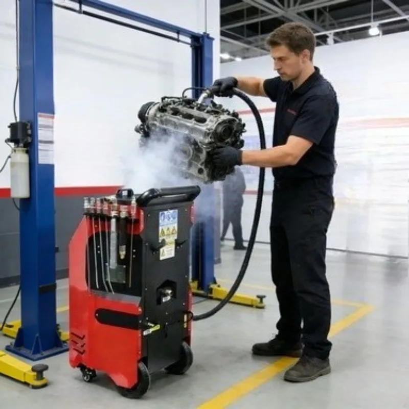 เครื่องทำความสะอาดด้วยน้ำแข็งแห้งขนาดเล็กสำหรับงานอุตสาหกรรม ใช้สำหรับทำความสะอาดรถยนต์ ฟาร์ม หรือร้านอาหาร เครื่องพ่นน้ำแข็งแห้ง 1