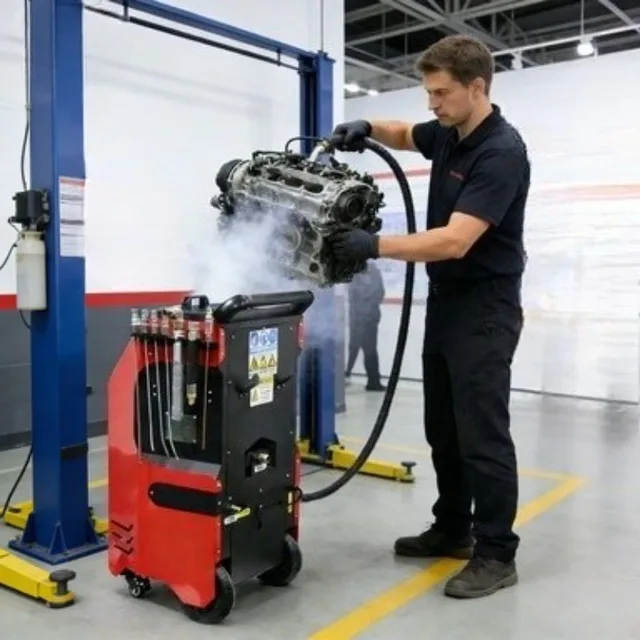 เครื่องทำความสะอาดด้วยน้ำแข็งแห้งขนาดเล็กสำหรับงานอุตสาหกรรม ใช้สำหรับทำความสะอาดรถยนต์ ฟาร์ม หรือร้านอาหาร เครื่องพ่นน้ำแข็งแห้ง 1