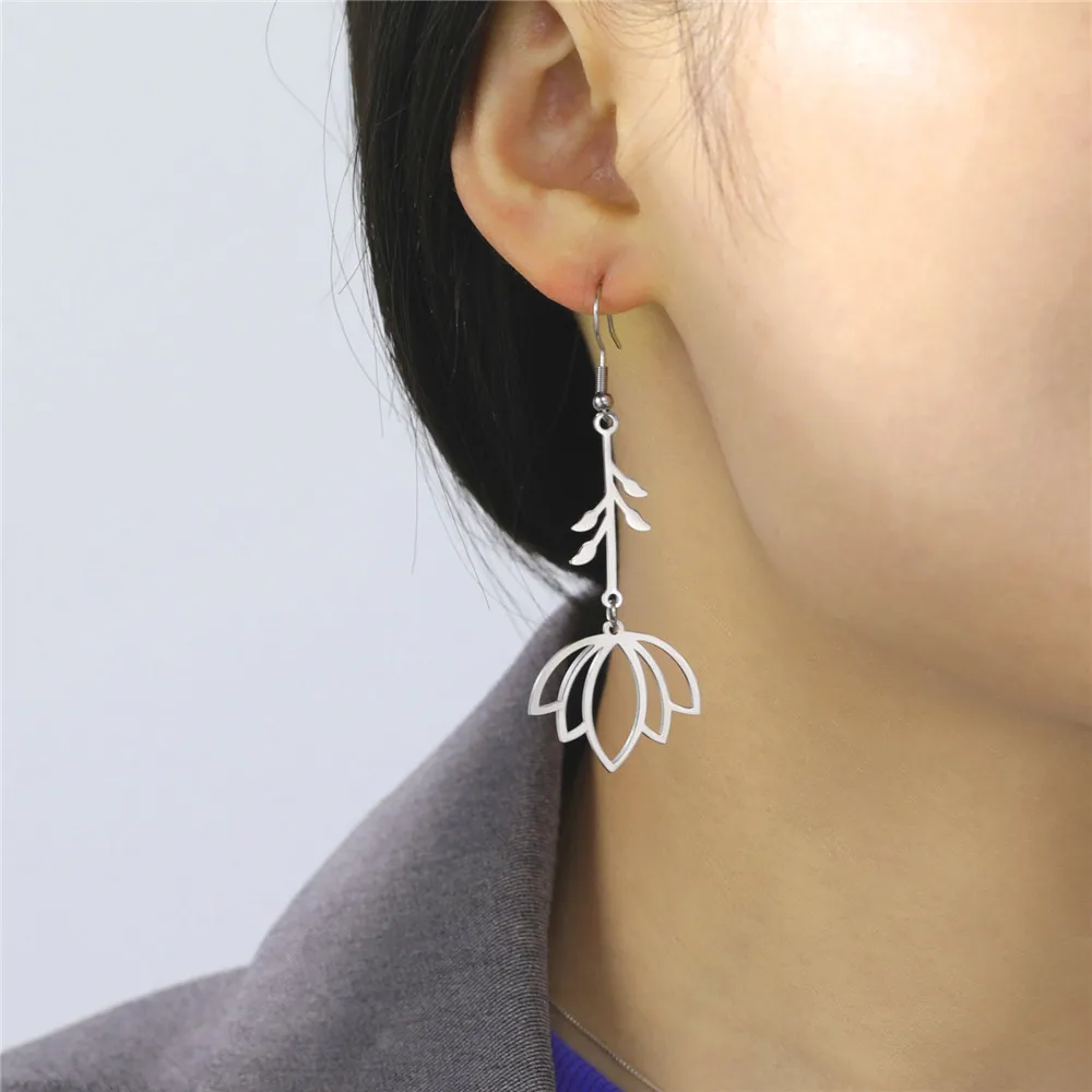 Whoiy Orecchini Pendenti A Fiore – Blu E Oro Rame – Gioielli In Rame Per Donna – Idea Regalo Di Laurea