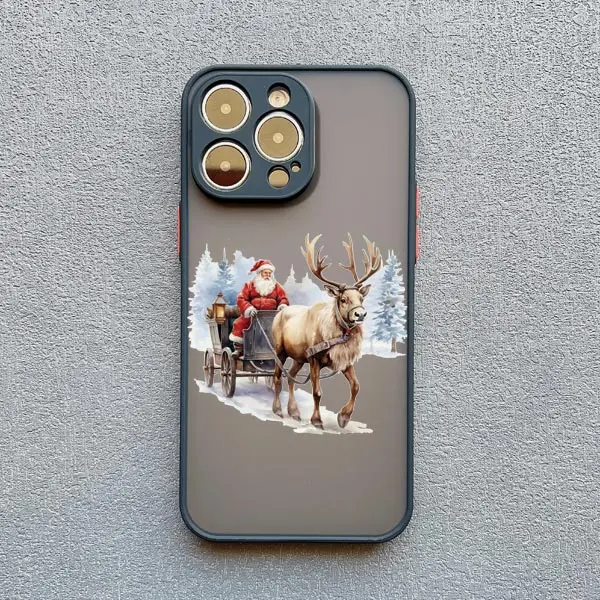 Weihnachten Elch Santa Claus Cartoon Handy hülle für iPhone 14 15 Pro Max Plus 13 12 11 Pro Max Mini x xr xs 7 8 plus se 2020 Abdeckung – Detail 5