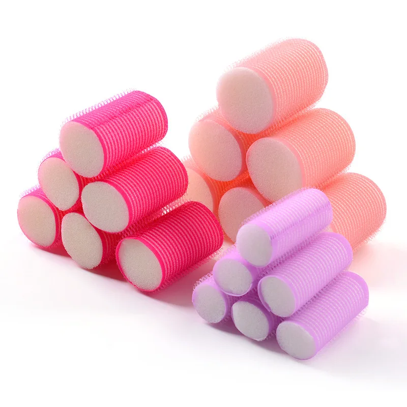 1/6Pc/set No Heat Self-adhesive Hair Curler Hair Roller Set Self Grip Heatless Curling Hairdressing Styling Tool Multi Sizes New