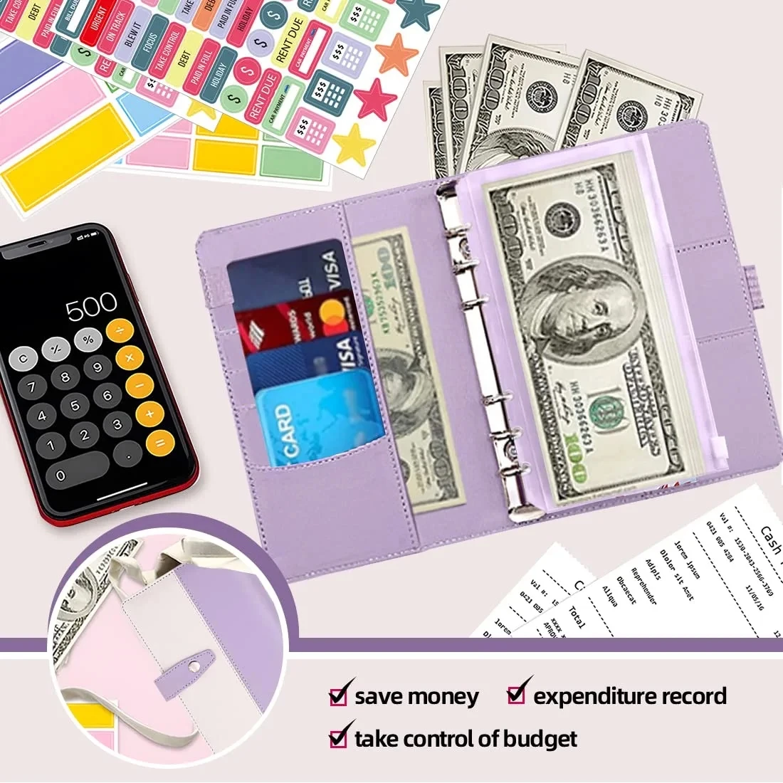 A6 Money Budget Planner Binder With Zipper Envelopes Cash Envelopes For Budgeting Money Organizer For Cash Budget Binde budget binder notebook budget binder cash envelopes