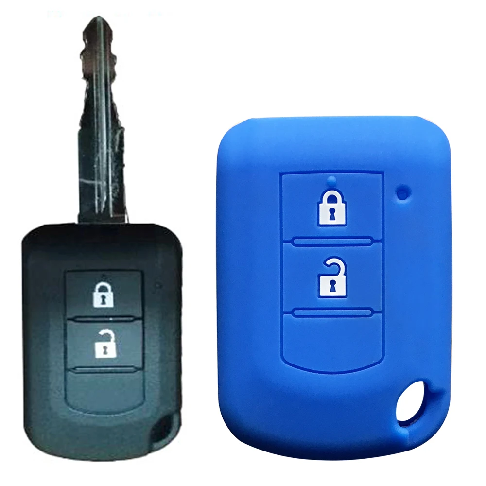 Silicone Car Key Cover Case For Mitsubishi ASX ASH Outlander Lancer EX Galant Pajero L200 2 Button Keyring Protector