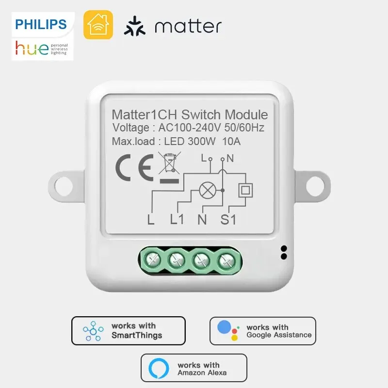 Smart Matter WiFi 1 CH Modulo Swtich Lampadina fai da te Interruttore automatico App Supporto remoto Homekit Siri Google Home Alexa Assistente vocale