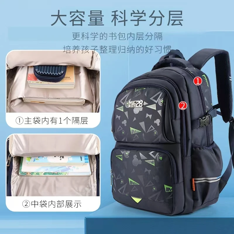 2022 Disney Miokey School Bags For Boys Girls Primary Middle School Student Shoulder Orthopedic Backpack Large Capacity Mochila
