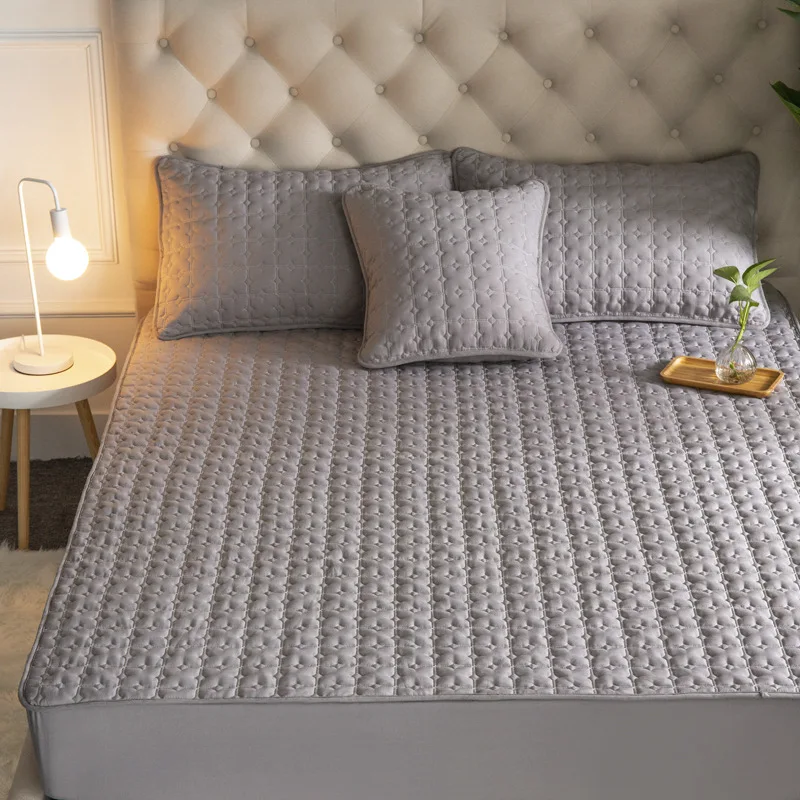 Couple Mattress Cover Bed Cover Fitted Sheet Pillowcase Breathable