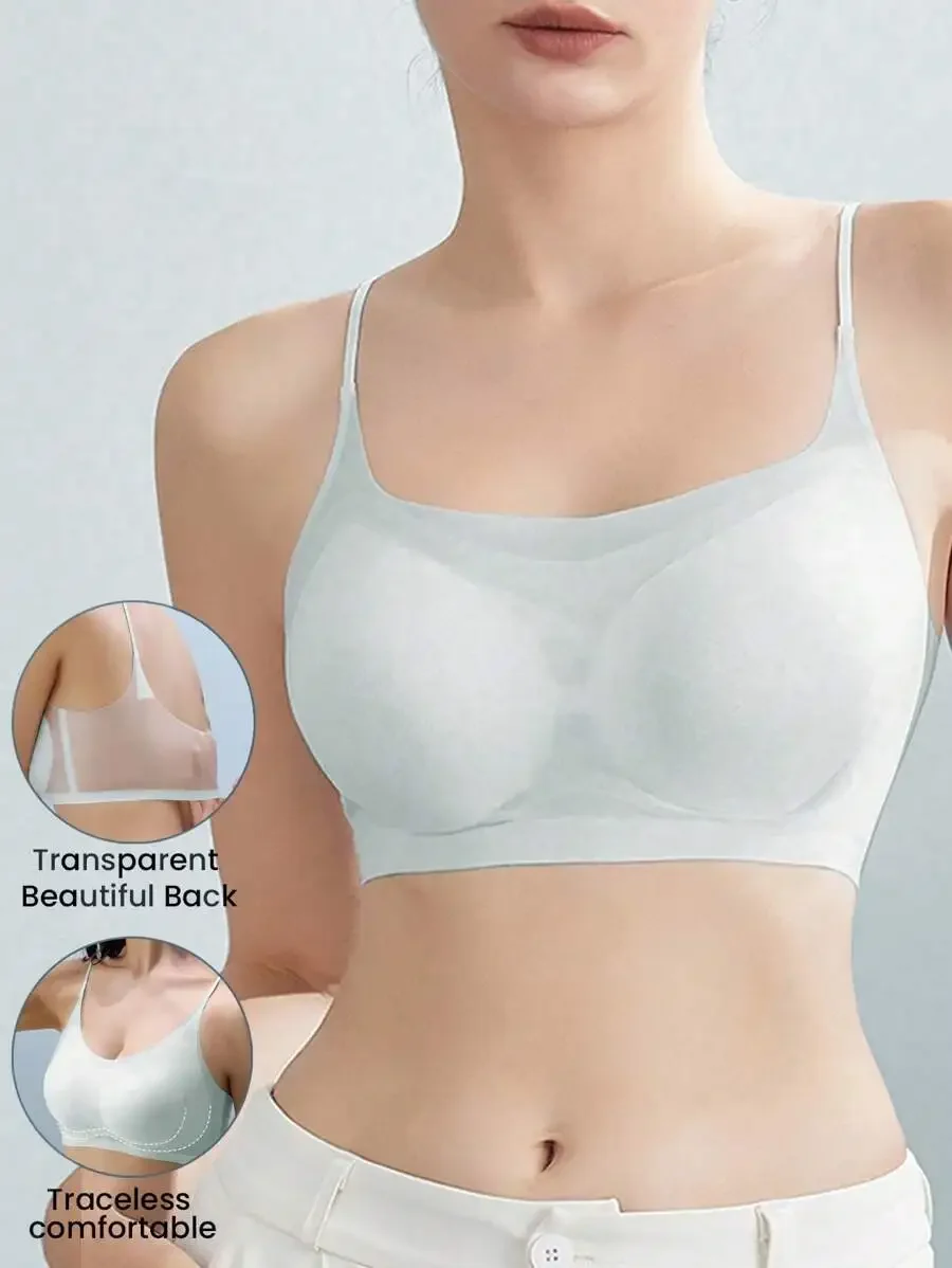 3Pcs Ultra-dünne Bh Eis Seide Bh Frau Nahtlose M-4XL Mädchen Sport Mädchen Bh Einfarbig Damen Luft kühlung Drahtlose Brassier – Detail 2