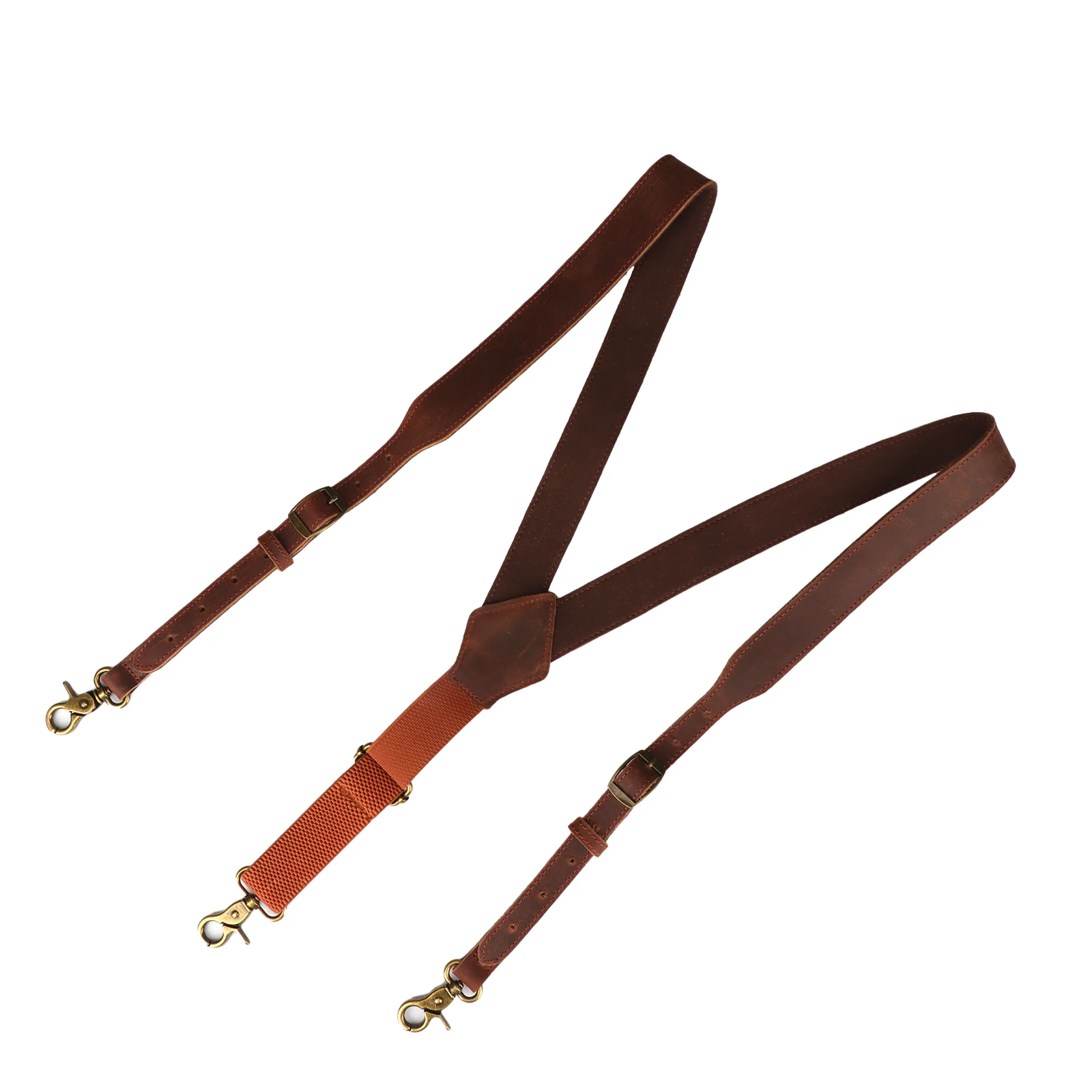 Tourbon Leather Tool Belt Clothing Suspenders Tactical Duty Belt Harness Tool belt Fully Adjustable Men 2