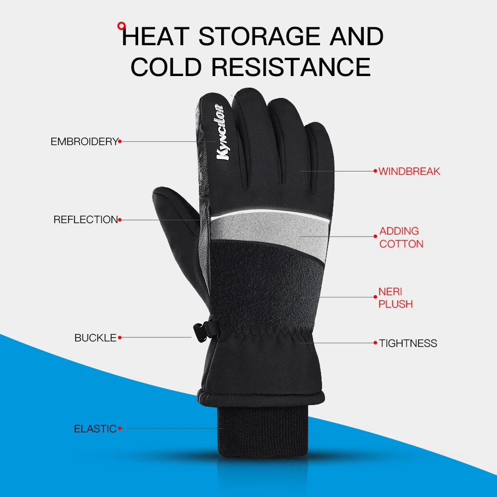 Ski Gloves Snowboard Gloves Ultralight Waterproof Winter Sonw Warm Fleece Motorcycle Snowmobile Riding Gloves 2