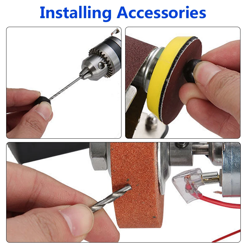 110V/220V electric polisher electric orbital sander grinder accessories saw blade sharpening tool woodworking knife sharpener Grinder Electric Belt Sander DIY Sander Polisher 775/795/895 Motor Belt Grinder Knife Sharpener with Accessorie