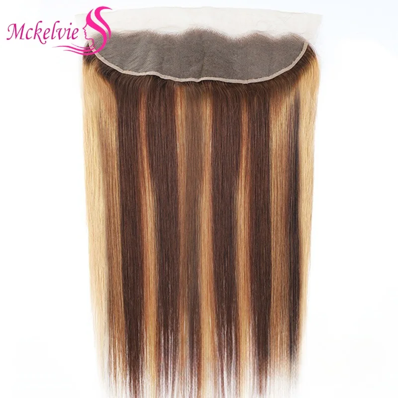 Highlight Straight 13x4 Lace Frontal Closure Human Hair Pre-Plucked Brazilian Remy Hair 8-20 Inch Transparent Lace Frontal P427