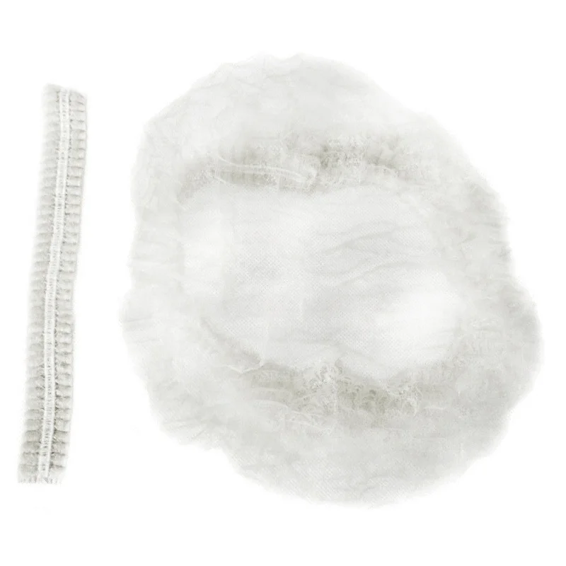 100 PCS Hair Caps 21 inch Disposable Non-woven Bouffant Hair Net Caps Elastic Head Cover Cap for Beauty Kitchen Food Salon Bath 4