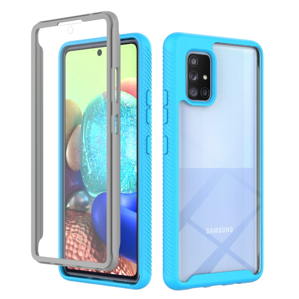 Shockproof Clear Case with Built-in Screen Protector and TPU Bumper Rugged Cover