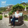 Swivel Glider Patio Furniture Set, 8 Pcs Wicker Rattan Outdoor Conversation Set, Garden Sofas 2
