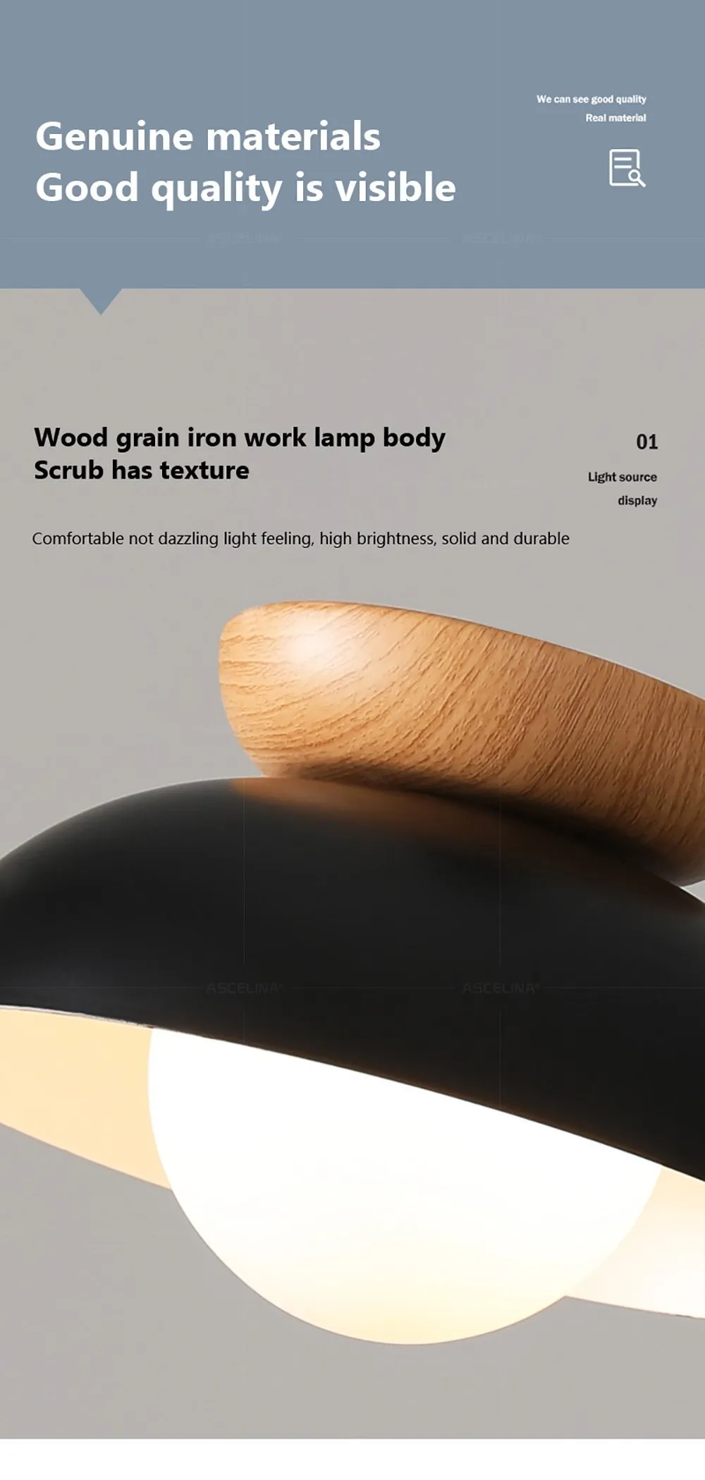 Nordic Wooden Led Ceiling Light