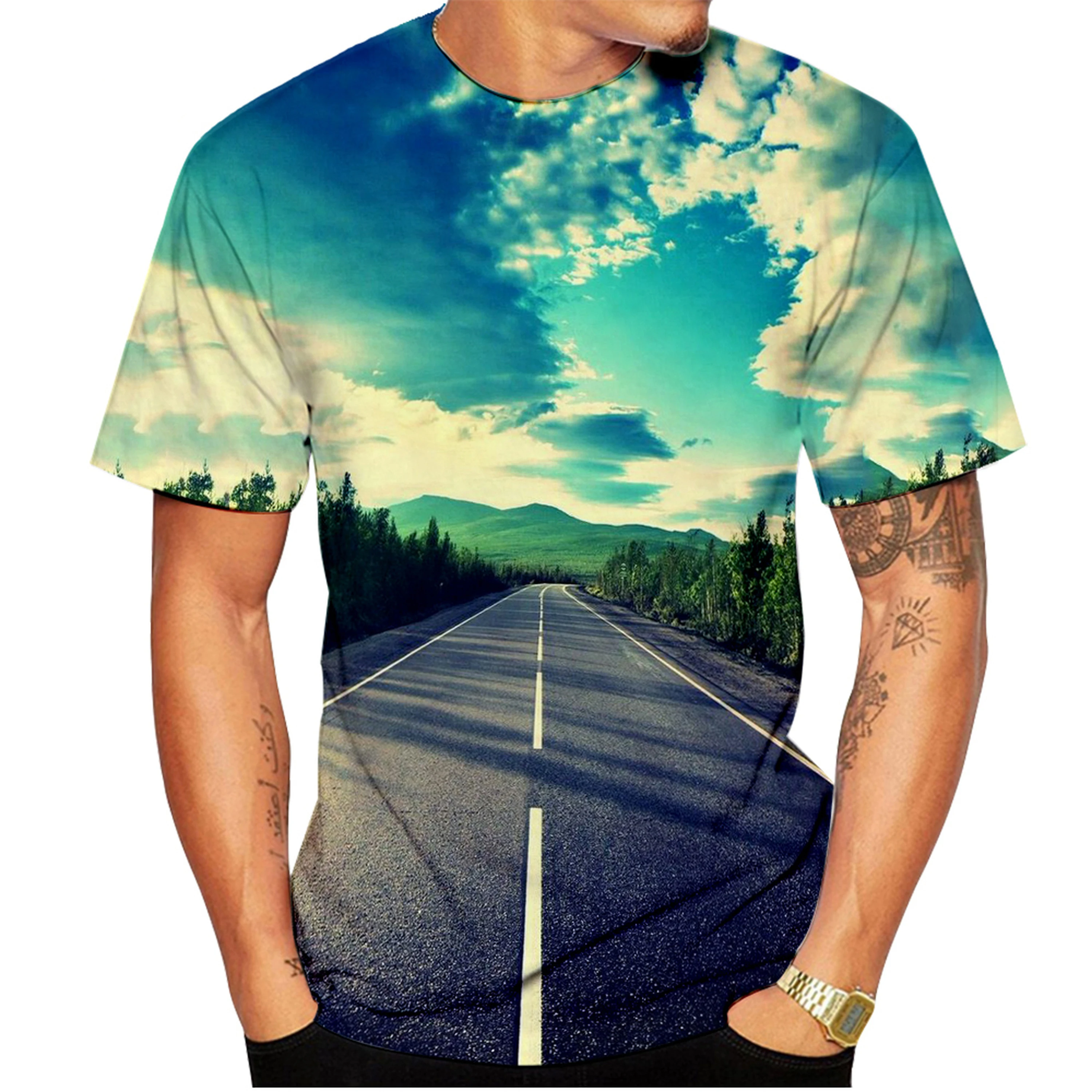 T-Shirt Casual A Maniche Corte Da Uomo E Da Donna New Fashion Wave Sea Water Bow Bottle Anchor T-Shirt Con Stampa 3D