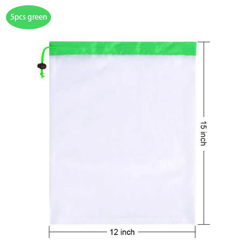Eco-Friendly Reusable Mesh Produce Bags - Washable Grocery Storage for Fruits, Vegetables, and More