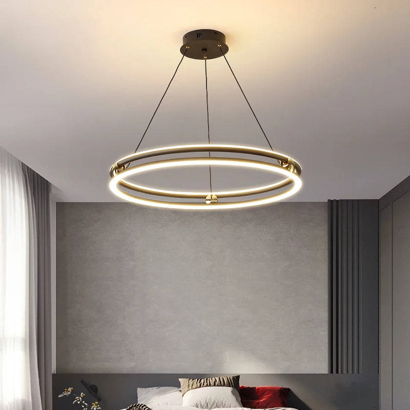 

Nordic Living Room Circular Pendant Light Minimalist Modern Restaurant Model Room Designer Creative Bedroom Study LED Chandelier