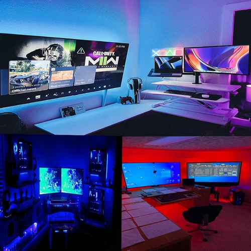 방 색상 RGB 5050 LED 스트립 조명, 음악 블루투스 TV 백라이트, 침실 장식, 크리스마스 luces LED, 1-5m, 20m, 30m 5
