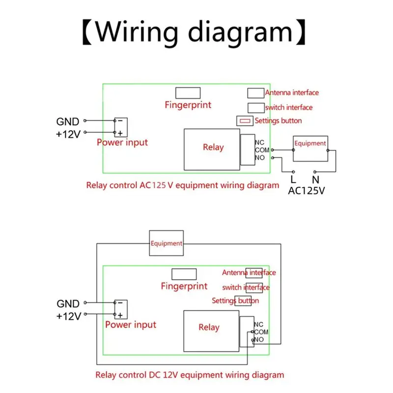 ABZW 지문 인식 액세스 컨트롤러 지문 인식 전기 잠금 릴레이 모듈 DX1 및