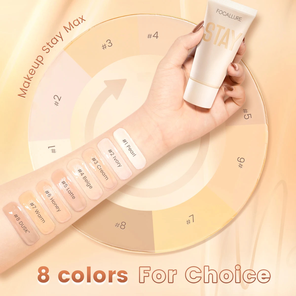 FOCALLURE Waterproof Liquid Foundation Cream Full Coverage Oil-control Long-lasting Lightweight Face Concealer Base Cosmetics liquid foundation,waterproof foundation,makeup cosmetics,makeup cream