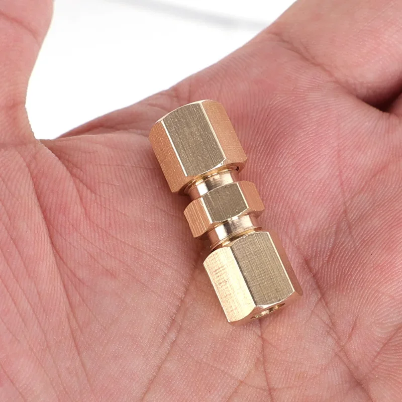 Brake line connector brake connecting insert car brake line fittings universal auto 3/16" orifice brass compression quality fitting connector straight C5R9 tools accessories