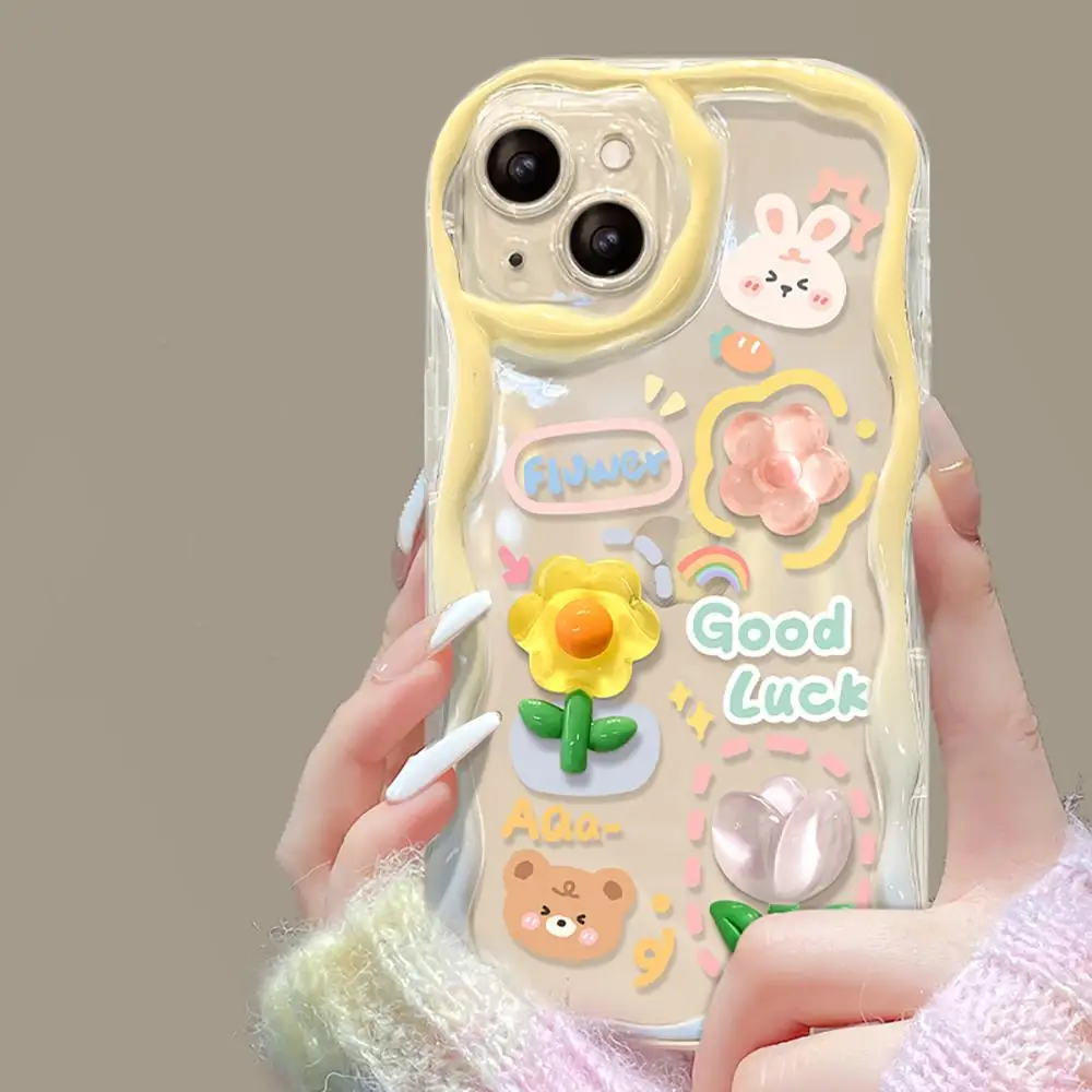 Elegant 3D Floral Chain Phone Case Cover