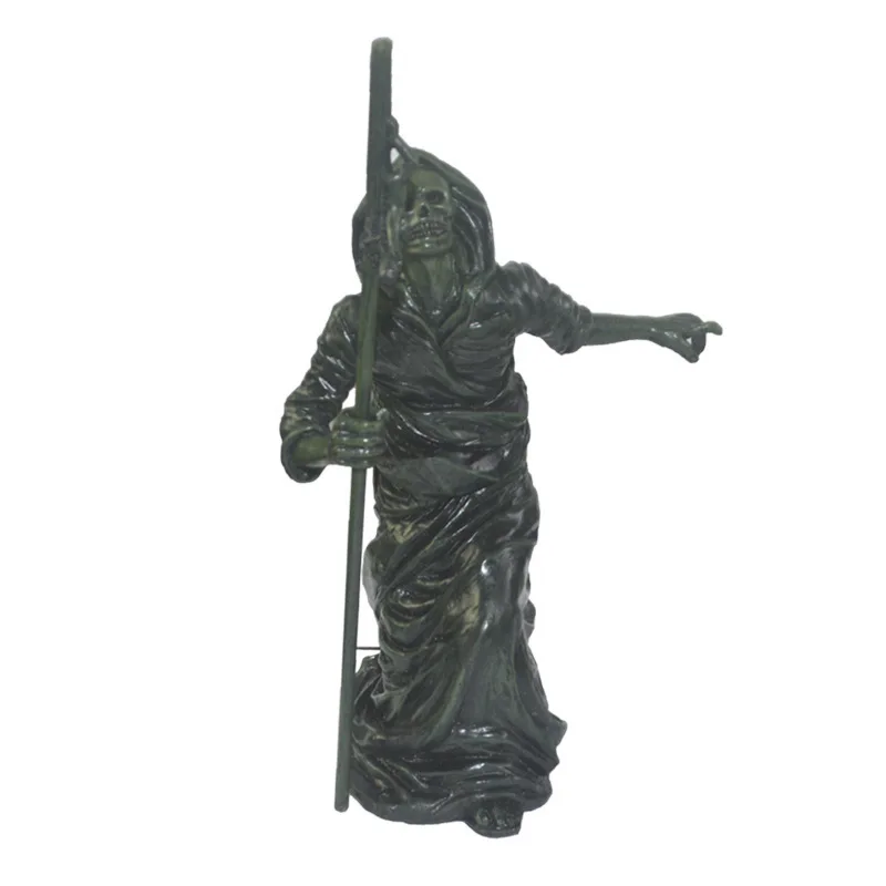 Gothic Home Decor statua Black Death Skeleton Guardian scultura di Halloween decorazione in resina artigianato ornamenti figurina teschio