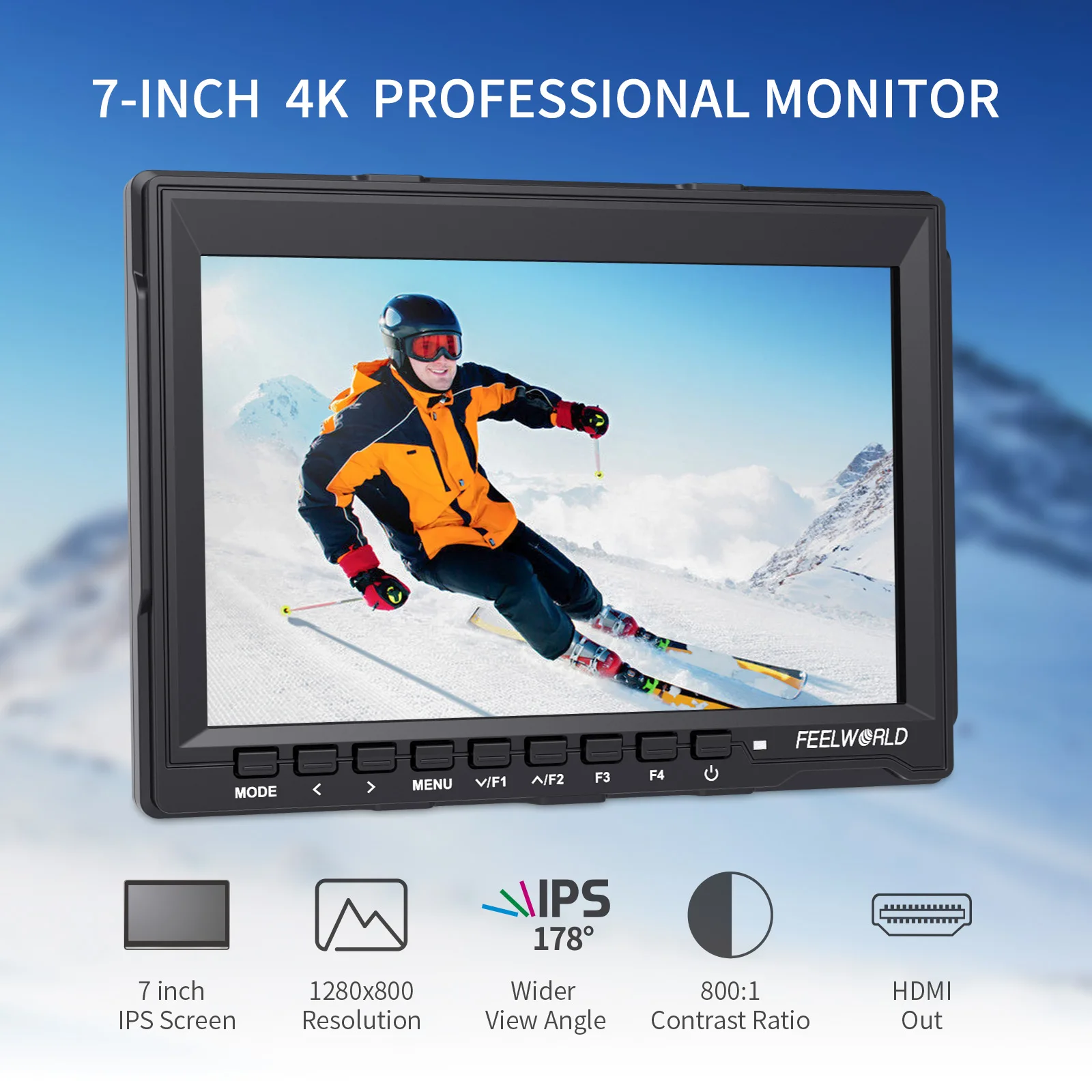 7” HD CAM MONITOR IPS SUPER SLIM Feelworld Fw759 7 Inch Dslr Camera Field Monitor 4k Hdmi Hd