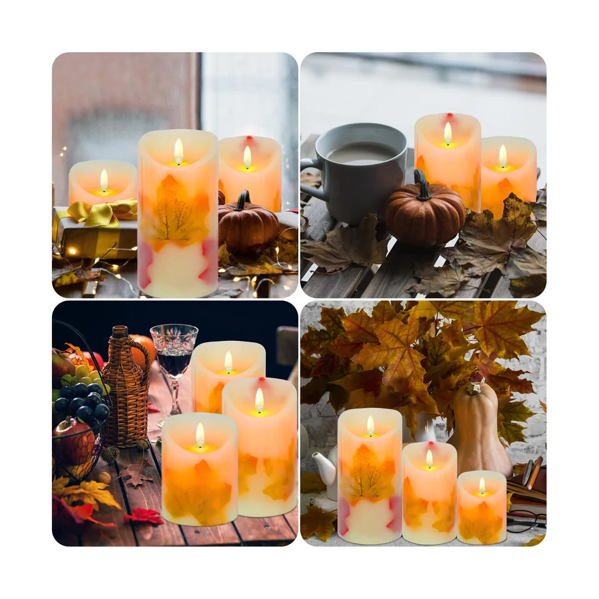 

LED Electronic Candle Lights Maple Simulation Swing Thanksgiving Christmas Hotel Decoration Electronic Candle Lights