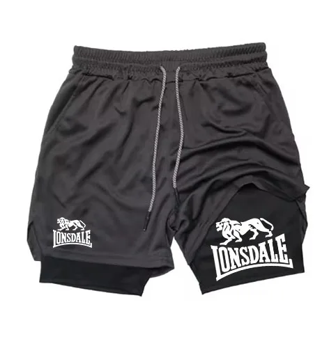LONSDALE Summer Fashion Sports Running Shorts Men's 2 in 1 Quick Dry Workout Training Gym Fitness jogging shorts 4