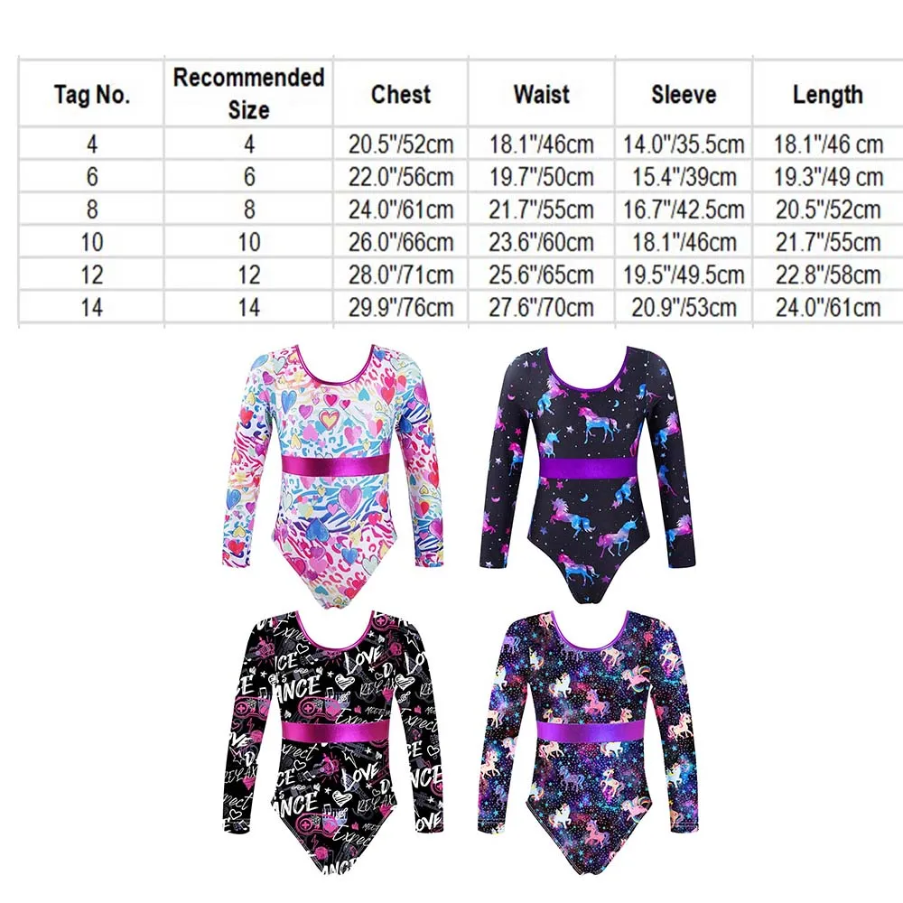 Kids Girls Children Ballet Dance Leotard Long Sleeves Stage Performance Dance Ballerina Gymnastics Workout Bodysuit Ballet Dress