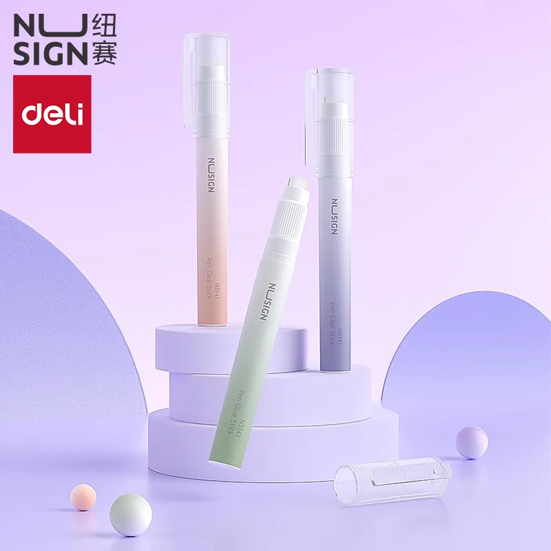 델리 편지지 NS141 펜 모양의 단단한 접착제 스틱 수제 DIY 안전 교체 가..