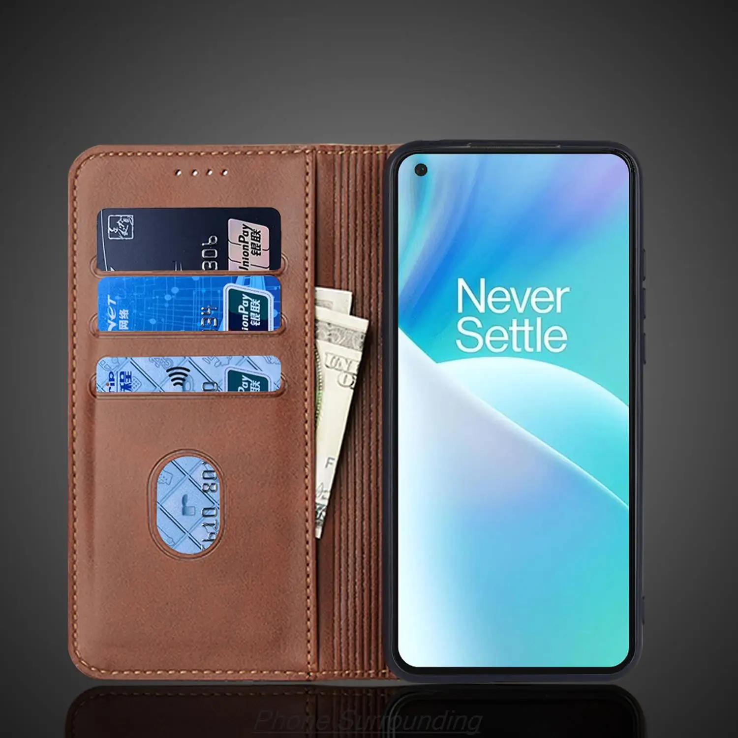 마그네틱 어트랙션 커버 가죽 케이스, Oneplus Nord 2T 5G 플립 케이스, 카드 홀더 홀스터 지갑 케이스, 비즈니스 Fundas Coque