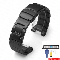 Men's Stainless Steel Metal Replacement Watch Band Bracelet Chain - GST series (Black)