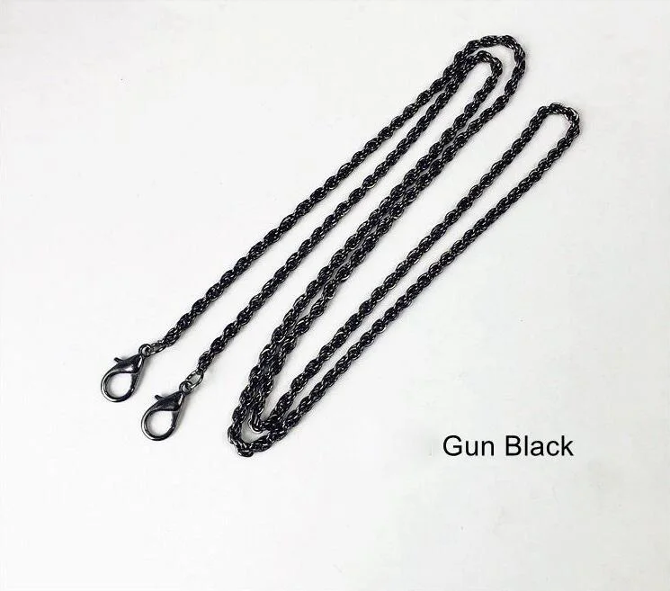 Tracolla A Catena In Pelle PU 120 Cm Per Borsa | Cinturino Di Ricambio Regolabile Con Fibbie A Moschettone, Nero, Larghezza 1,8 Cm, Adatto A Pochette E Borsette - 4