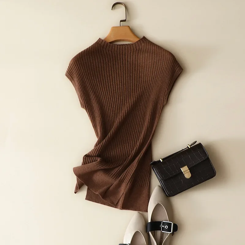 

Aliaga Осень Новый стиль 100% кашемировые трикотажные свитера в рубчик женский модный мягкий пуловер без рукавов