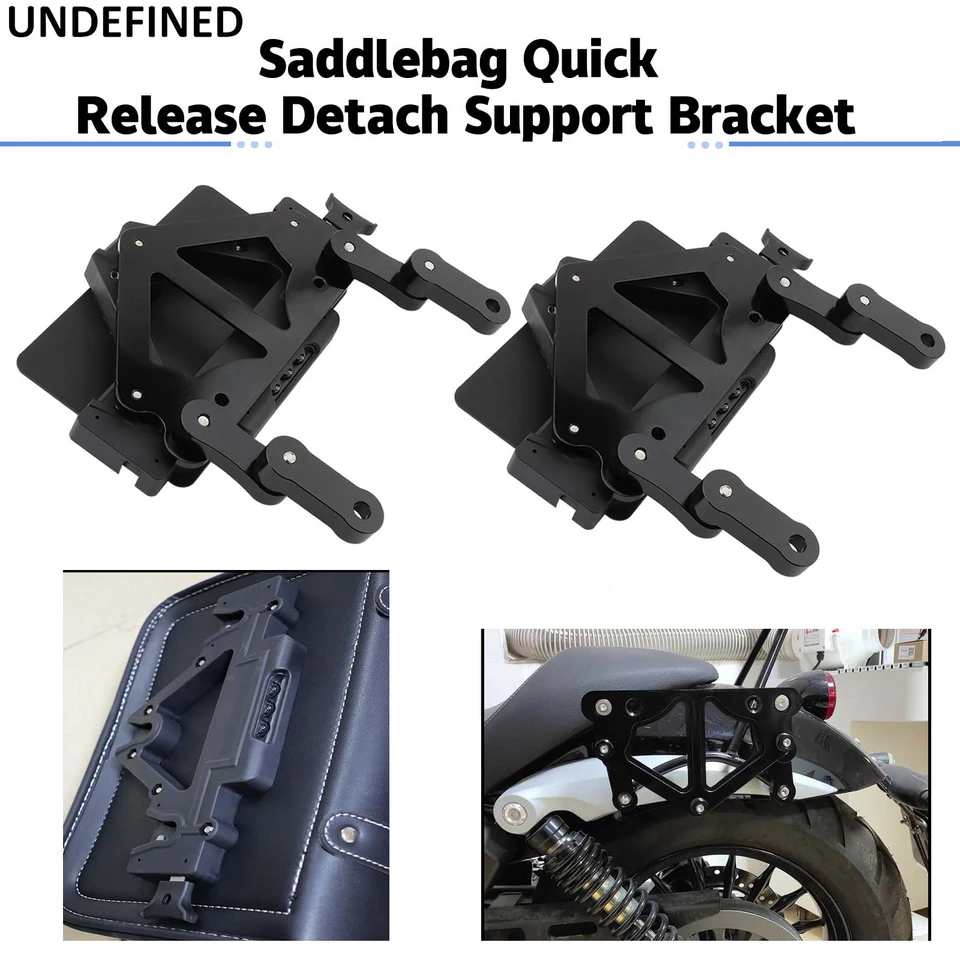Lot De 2 Supports De Béquille Latérale Universels Pour Moto - Noir Givré, Anti-enfoncement, Pour Harley, Honda, Kawasaki, BMW, Etc.
