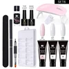 Poly Nail Gel Set to Extension 3D Acrylic Crystal Fingertips with LED/UV Lamp Tools /White/Clear/Nude Chooses All for Manicure 2