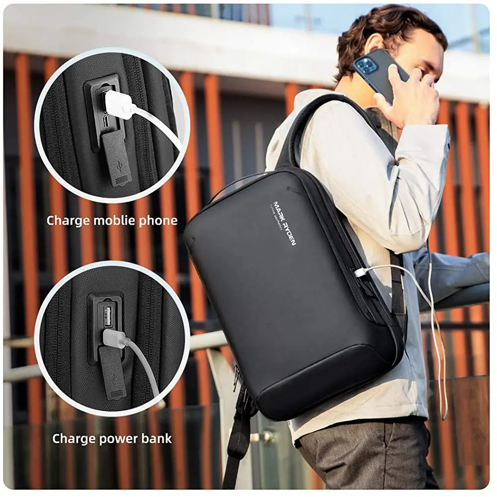 MARK RYDEN Slim Laptop Backpack for Men Water Resistant Travel Business Backpack with USB Charging Port School Computer Bag 5
