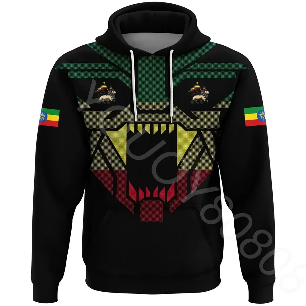 

African region clothing national flag 3D printing Ethiopia Ethiopia Strong Lion pullover casual street hoodie new sweater